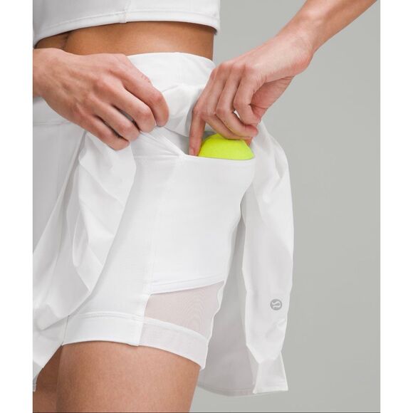 Lululemon Side Pleat High Rise Tennis White Skirt Skort size 10 White Athletic - Picture 3 of 12